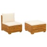 Ensemble de salon de jardin 2 Pièce Marron Bois d'Acacia Massif 624637624637