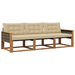 Ensemble de canapés d'extérieur 3 pcs Naturel et Beige 624638624638