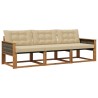 Ensemble de canapés d'extérieur 3 pcs Naturel et Beige 624638624638