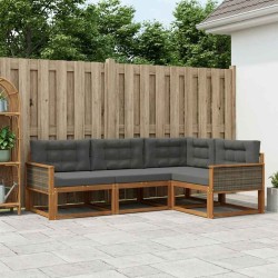 Ensemble de canapés d'extérieur 4 pcs Naturel et Anthracite 624639624639