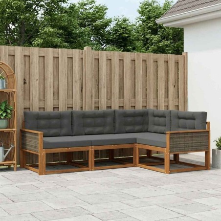 Ensemble de canapés d'extérieur 4 pcs Naturel et Anthracite 624639624639