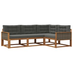 Ensemble de canapés d'extérieur 4 pcs Naturel et Anthracite 624639624639