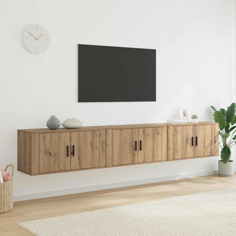 Ensemble de meuble TV mural 3 pcs Chêne artisanal 624641624641