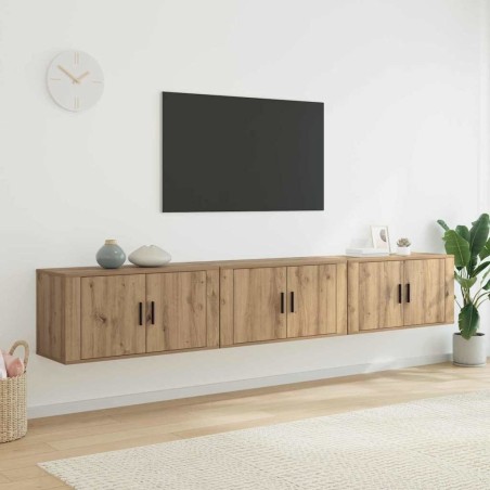 Ensemble de meuble TV mural 3 pcs Chêne artisanal 624641624641