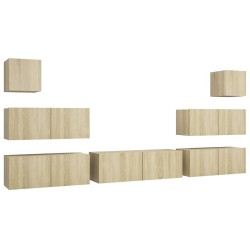 Ensemble de meuble TV 7 pcs Chêne sonoma Bois d'ingénierie 624642624642