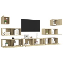 Ensemble de meuble TV 7 pcs Chêne sonoma Bois d'ingénierie 624642624642