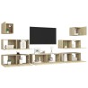 Ensemble de meuble TV 7 pcs Chêne sonoma Bois d'ingénierie 624642624642
