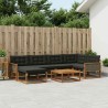 Ensemble de canapés d'extérieur 7 pcs Naturel et noir 624644624644