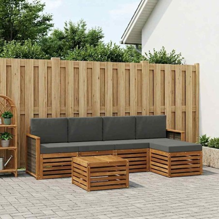 Ensemble de canapés d'extérieur 6 pcs Naturel et Anthracite 624645624645