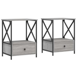 Tables de chevet 2 pcs sonoma gris 50x41x65 cm bois ingénierie 624646624646