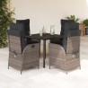 Ensemble à manger de jardin 5 pcs coussins gris résine tressée 624648624648