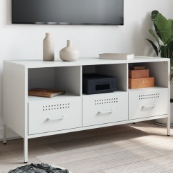 Meuble TV blanc 100,5x39x50,5 cm acier 624653624653