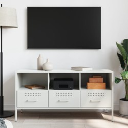 Meuble TV blanc 100,5x39x50,5 cm acier 624653624653