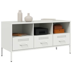 Meuble TV blanc 100,5x39x50,5 cm acier 624653624653