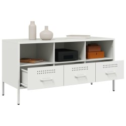Meuble TV blanc 100,5x39x50,5 cm acier 624653624653