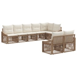Ensemble de canapé de jardin 8 pcs Beige polyrotin 624654624654