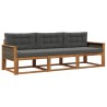 Ensemble de canapés d'extérieur 3 pcs Naturel et Anthracite 624656624656