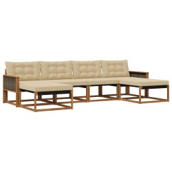 Ensemble de canapés d'extérieur 6 pcs Naturel et Beige 624657624657