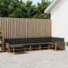 Ensemble de canapés d'extérieur 7 pcs Naturel et noir 624658624658