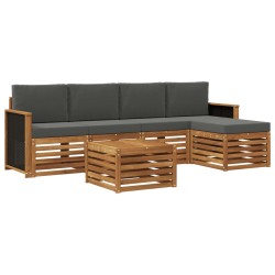 Ensemble de canapés d'extérieur 6 pcs Naturel et Anthracite 624659624659
