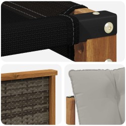 Ensemble de canapés d'extérieur 3 pcs Naturel et gris clair 624660624660