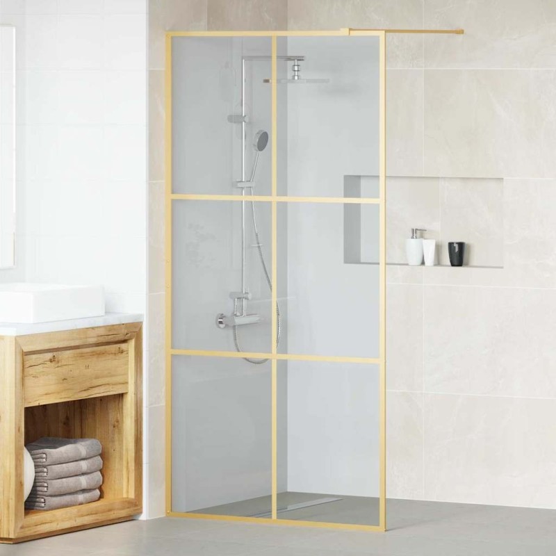Mur de Douche à L'Italienne Doré 100 x 195 cm verre trempé 624663624663