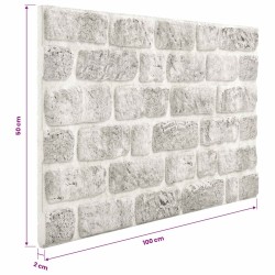 Panneaux muraux 10 pcs Gris clair 100 x 50 cm Mousse EPS 624664624664