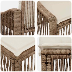 Ensemble de canapé de jardin 9 pcs Beige polyrotin 624666624666