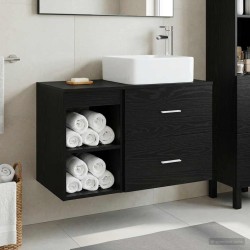 Ensemble de mobilier de salle de bain 2 pcs Chêne noir 624670624670