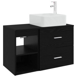 Ensemble de mobilier de salle de bain 2 pcs Chêne noir 624670624670