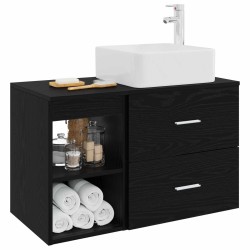Ensemble de mobilier de salle de bain 2 pcs Chêne noir 624670624670