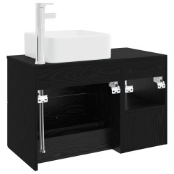 Ensemble de mobilier de salle de bain 2 pcs Chêne noir 624670624670