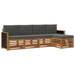 Ensemble de canapés d'extérieur 5 pcs Naturel et Anthracite 624672624672