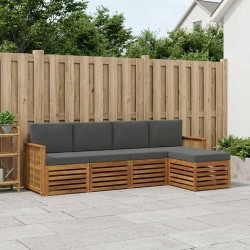 Ensemble de canapés d'extérieur 5 pcs Naturel et Anthracite 624673624673