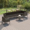 Salon de jardin 8 pcs avec coussins résine tressée gris 624674624674