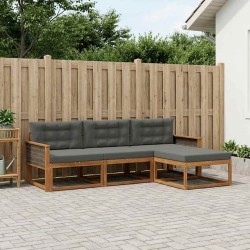 Ensemble de canapés d'extérieur 4 pcs Naturel et Anthracite 624677624677