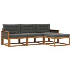 Ensemble de canapés d'extérieur 4 pcs Naturel et Anthracite 624677624677
