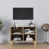 Meuble TV avec pieds en bois massif Chêne sonoma 69,5x30x50 cm 624678624678