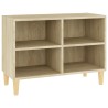 Meuble TV avec pieds en bois massif Chêne sonoma 69,5x30x50 cm 624678624678