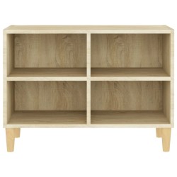 Meuble TV avec pieds en bois massif Chêne sonoma 69,5x30x50 cm 624678624678