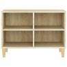 Meuble TV avec pieds en bois massif Chêne sonoma 69,5x30x50 cm 624678624678
