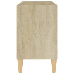 Meuble TV avec pieds en bois massif Chêne sonoma 69,5x30x50 cm 624678624678