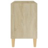 Meuble TV avec pieds en bois massif Chêne sonoma 69,5x30x50 cm 624678624678