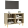 Meuble TV avec pieds en bois massif Chêne sonoma 69,5x30x50 cm 624678624678