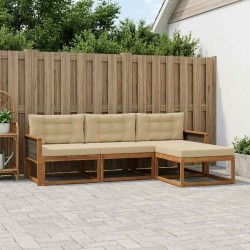Ensemble de canapés d'extérieur 4 pcs Naturel et Beige 624685624685