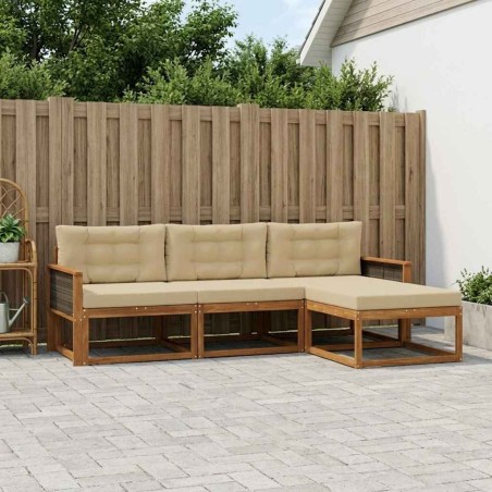 Ensemble de canapés d'extérieur 4 pcs Naturel et Beige 624685624685