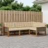 Ensemble de canapés d'extérieur 4 pcs Naturel et Beige 624686624686
