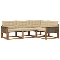 Ensemble de canapés d'extérieur 4 pcs Naturel et Beige 624686624686