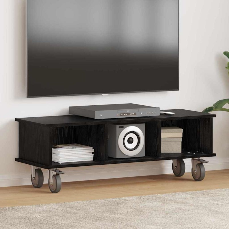 Meuble TV Chêne noir 100 x 35 x 35 cm Bois d'ingénierie 624691624691