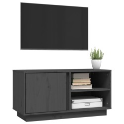 Meuble TV Gris 80x35x40,5 cm Bois de pin massif 624697624697